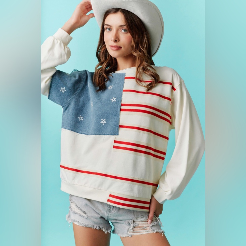 🚨 F35 only Large left! new fantastic fawn sweatshirt flag oversize